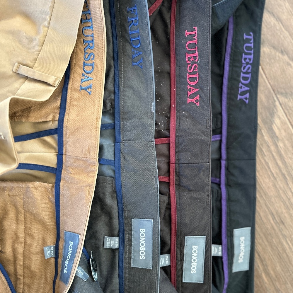 Bonobos 33/30 Dress Pants x4